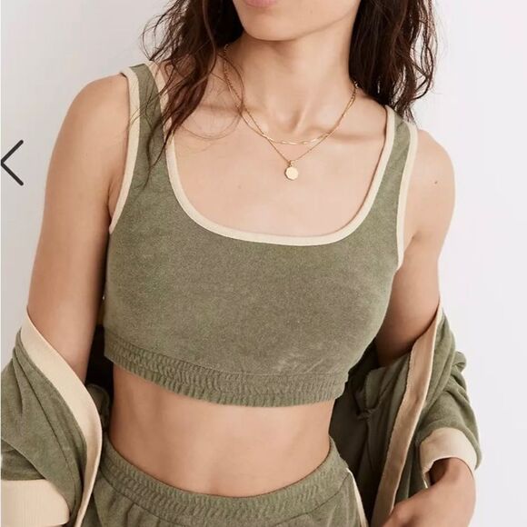 Madewell Towel Terry Sweatshirt Bralette size XL - Picture 2 of 5